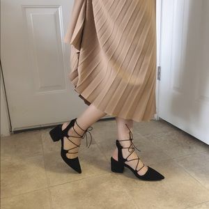 Laced up black heels from Zara